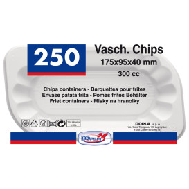 Plastic Tray White 17,5x9,5x4cm 300ml (1500 Units)