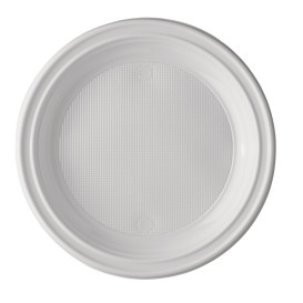 Plastic Plate PS Deep White 22 cm (1600 Units)