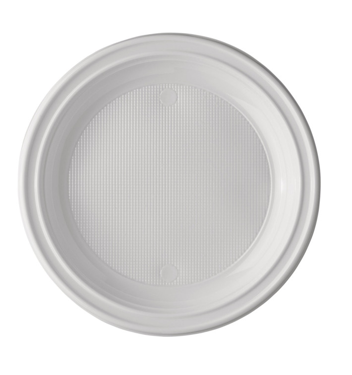 Plastic Plate PS Deep White 22 cm (1600 Units)