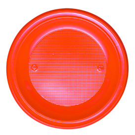 Plastic Plate PS Deep Orange Ø22 cm (30 Units) 