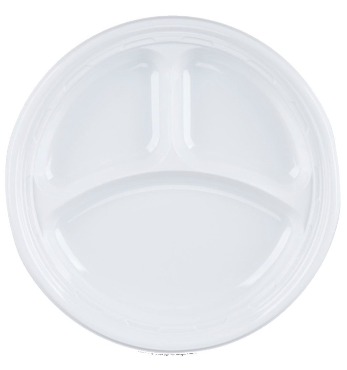 Plastic Plate PS "Famous Impact" 3 C. Ø23 cm (125 Units)  
