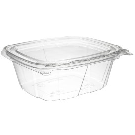 Plastic Deli Container PET Tamper-Evident Dome Lid Flat 355ml (200 Units)