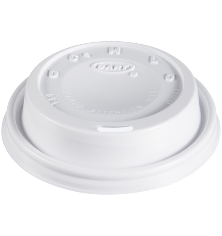 Plastic Lid PS "Cappuccino" White Ø8,1cm (100 Units)  