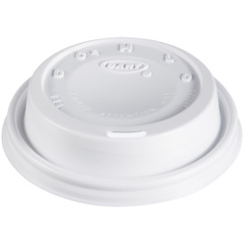 Plastic Lid PS "Cappuccino" White Ø8,1cm (1000 Units)