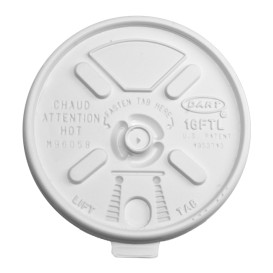 Plastic Lid PS Resealable White Ø9,4cm (100 Units)  