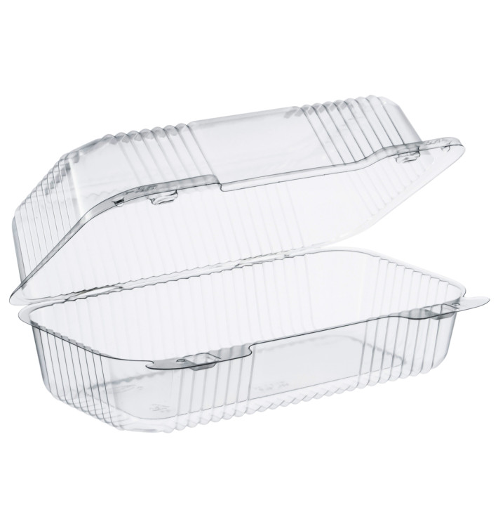 Plastic Hinged Deli Container OPS "StayLock" Clear 878ml (125 Units)  
