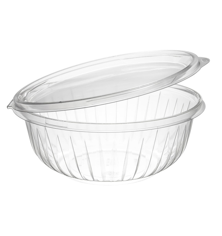 Plastic Hinged Salad Bowl PET "PresentaBowls" Flat 950ml (75 Units)  