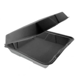 Foam Baguette Container Removable Lid Black 2,40x2,35cm (200 Units)