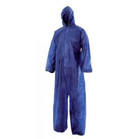 Disposable Plastic Coverall "TST" PP Hood Zipper Size XXL Blue (1 Unit) 
