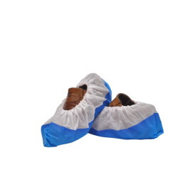 Disposable Plastic Shoe Covers with Reinforce Sole TST PP CPE Blue (50 Units)