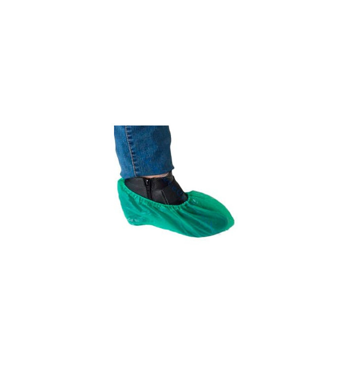 Disposable Plastic Shoe Covers PE CPE G160 Green (100 Units)