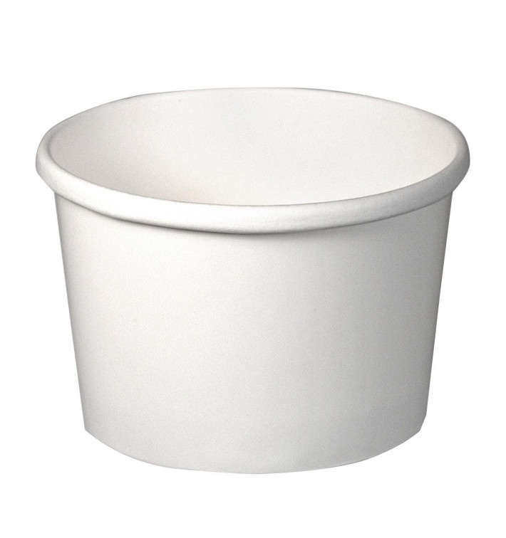 Paper Container White 8Oz/237ml Ø9,1cm (25 Units) 
