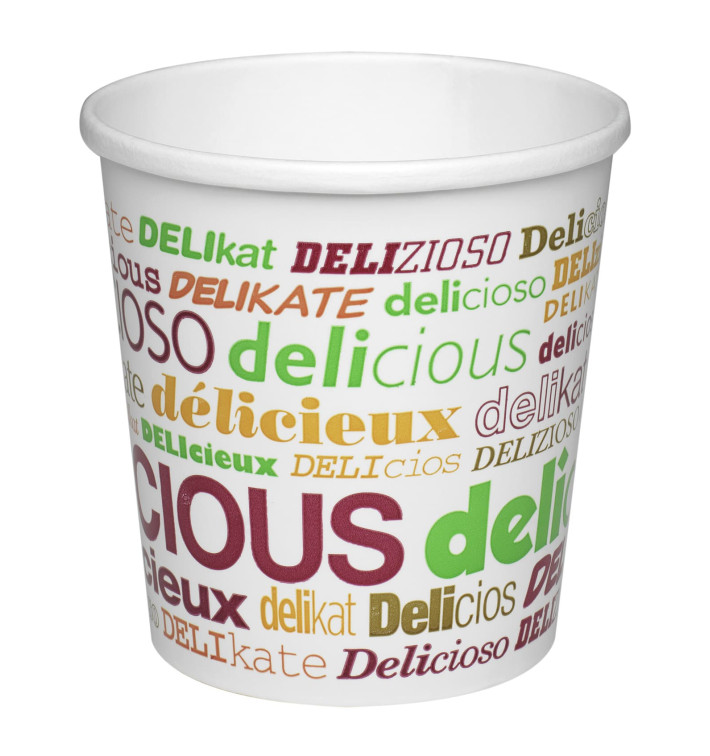 Paper Soup Bowl "Delicius" 16Oz/473ml Ø9,8cm (500 Units)