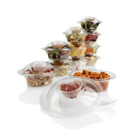 Plastic Deli Container 375ml + Plastic Lid "Press&Dress" + Portion Cup (150 Packs)