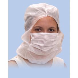 Disposable Surgeon Hood with Mask 3 Layers White (500 Units)