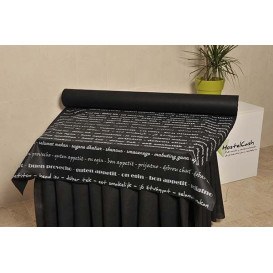 Novotex Tablecloth Roll Black "Buen Provecho" P40cm 1,2x50m  (1 Unit)