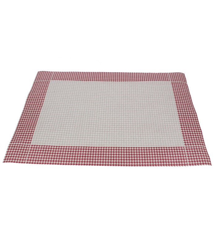 Paper Placemats 30x40cm "Pata Gallo" Burgundy 50g (500 Units)  