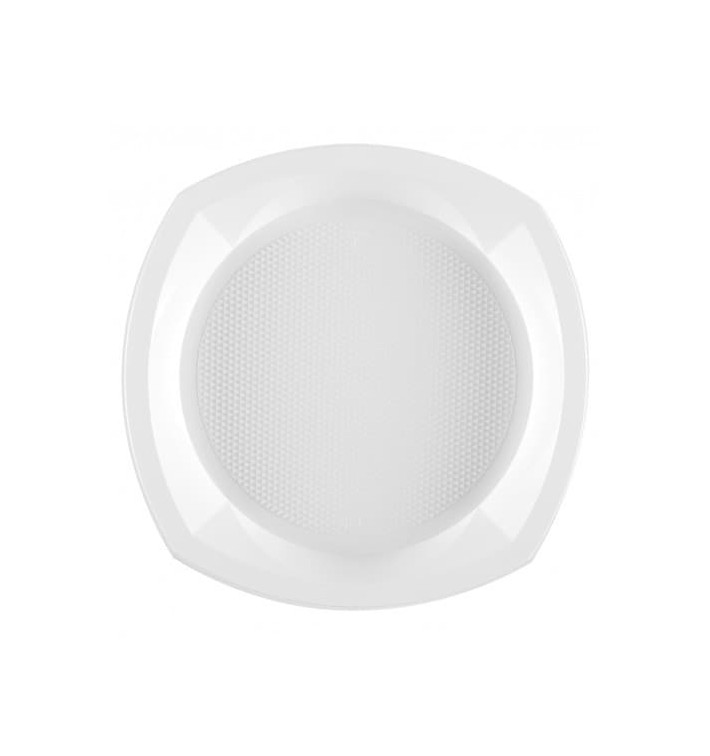 Plastic Plate PS PS Square shape White 23x23 cm 1C (1000 Units)