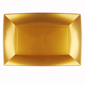Plastic Tray Microwavable Gold "Nice" 34,5x23cm (60 Units)