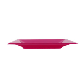 Plastic Plate Square shape Flat Fuchsia 17 cm (750 Units)