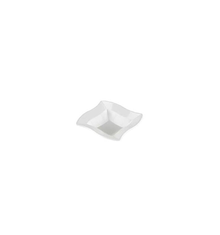 Plastic Bowl PS Square shape "Ondas" White 18x18cm(1000 Units)