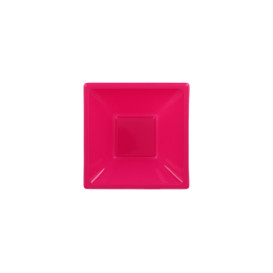 Plastic Bowl PS Square shape Fuchsia 12x12cm (25 Units) 