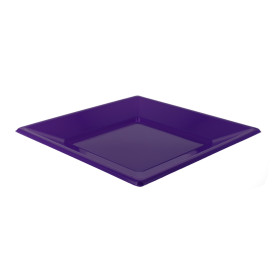 Plastic Plate Flat Square shape Lilac 17 cm (750 Units)