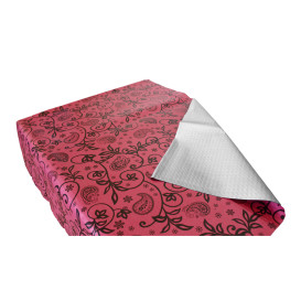 Pre-Cut Paper Tablecloth 1x1m "Cachemir" Burgundy 37g 1x1m (400 Units)
