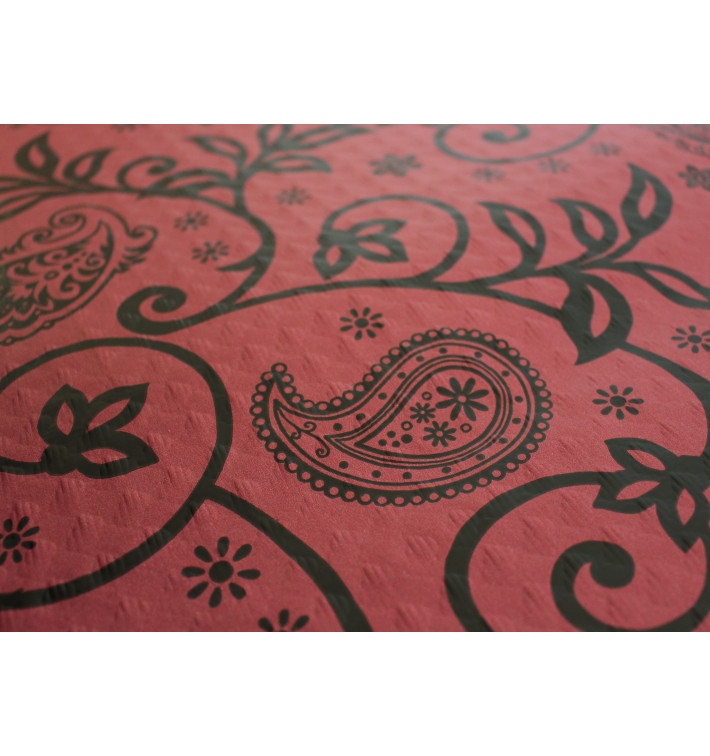 Pre-Cut Paper Tablecloth 1x1m "Cachemir" Burgundy 37g 1x1m (400 Units)