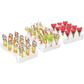 Plastic Serving Cones with Serving Cone Holder Clear 75ml 18x26cm (5 Units) 