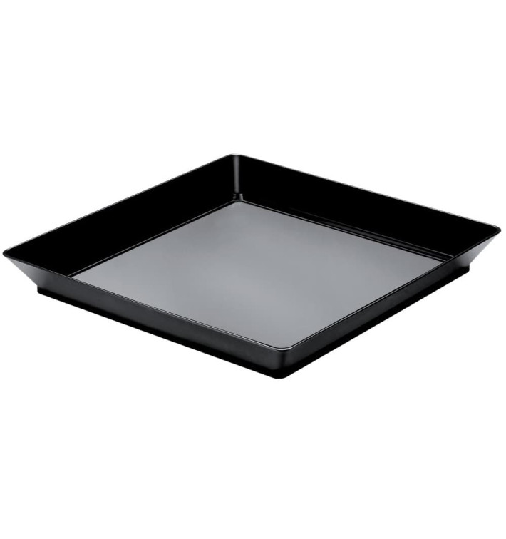Tasting Tray PS Medium size Black 13x13 cm (12 Units) 