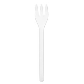 Plastic Tasting Mini Fork White 10cm (1500 Units)