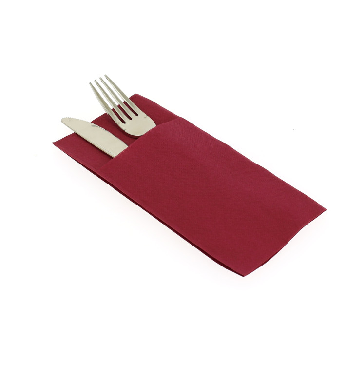 Pocket Fold Paper Napkins Burgundy 40x40cm (960 Units)