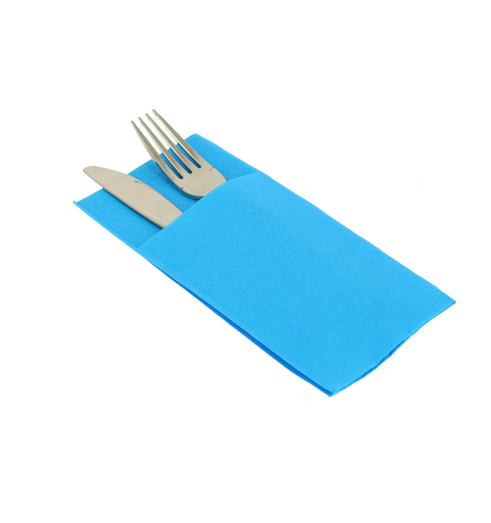Pocket Fold Paper Napkins Turquoise 40x40cm (960 Units)