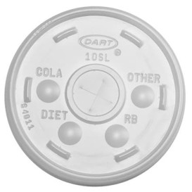 Plastic Lid with Straw Slot PS Ø8,9cm for Foam Cup (1000 Units)