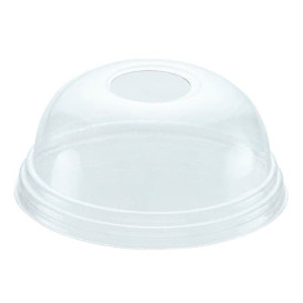 Plastic Dome Lid with Hole PET Ø9,8cm for PET Cup 545ml and 610ml (100 Units)