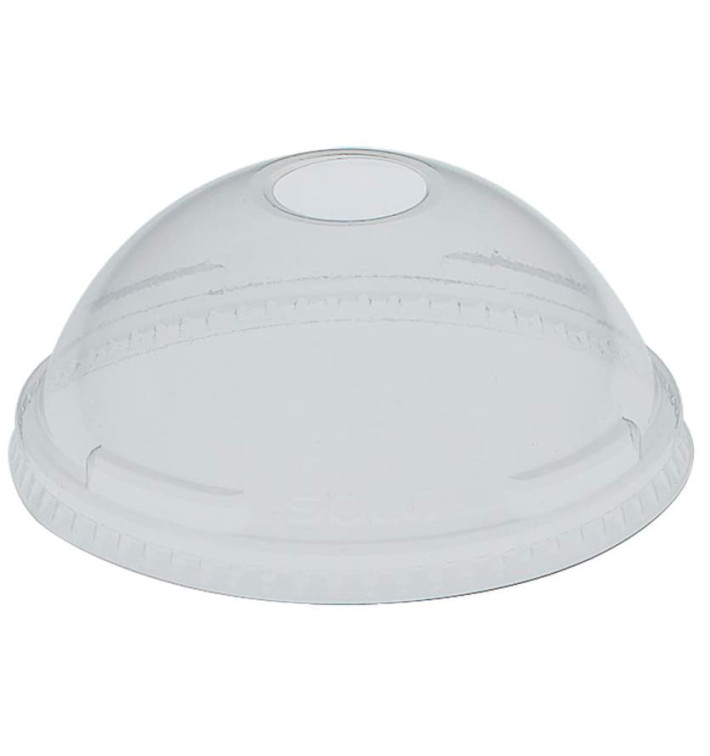 Plastic Dome Lid with Hole PET Crystal Ø7,3cm (2500 Units)