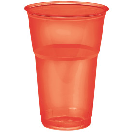 Plastic Cup PS Crystal "Diamant" Red 250ml Ø7,2cm (10 Units)