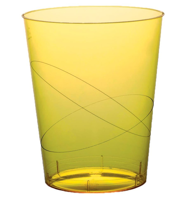 Plastic Cup PS "Moon" Yellow Clear 350ml (20 Units) 