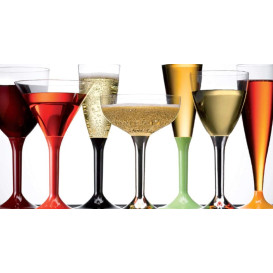 Plastic Stemmed Glass Cocktail White Pearl 185ml 2P (200 Units)