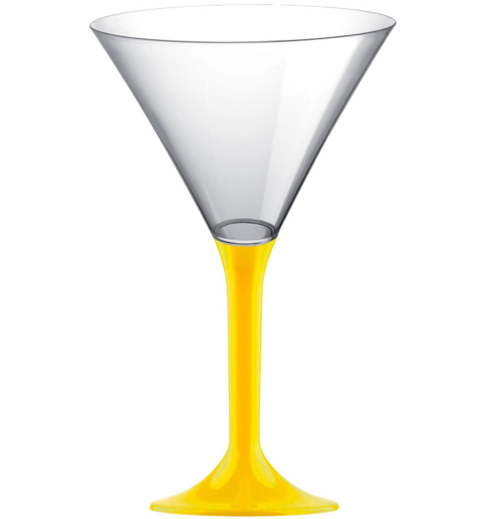 Plastic Stemmed Glass Cocktail Yellow 185ml 2P (40 Units)