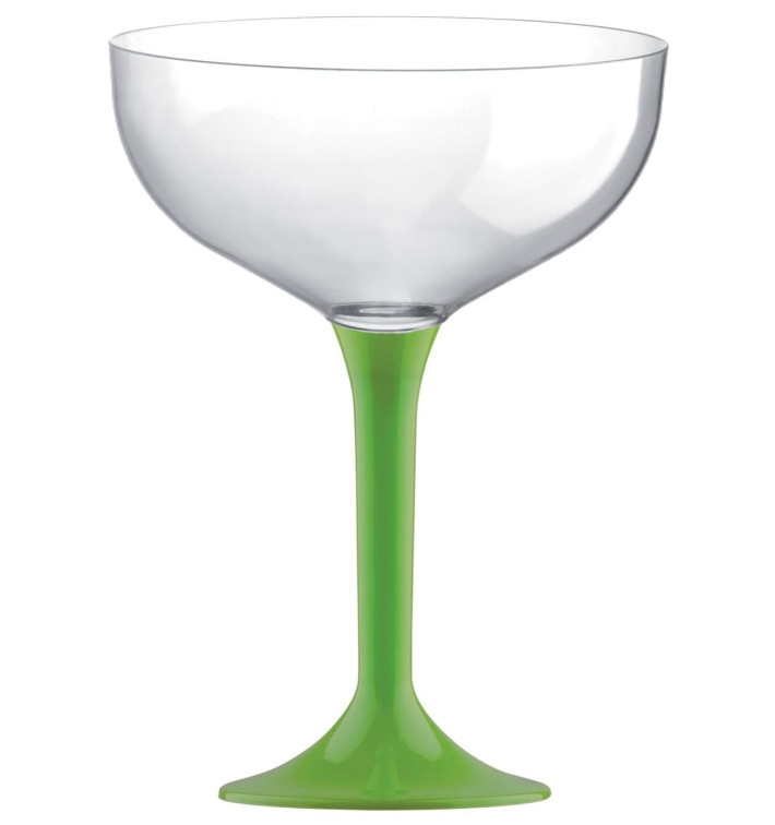Plastic Stemmed Flute Lime Green 200ml 2P (200 Units)