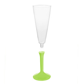 Plastic Stemmed Flute Sparkling Wine Lime Green 160ml 2P (40 Units)