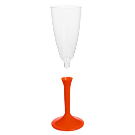 Plastic Stemmed Flute Sparkling Wine Red 120ml 2P (200 Units)