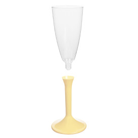 Plastic Stemmed Flute Sparkling Wine Cream 120ml 2P (40 Units)