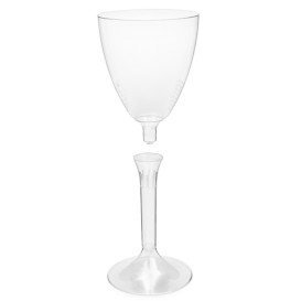 Plastic Stemmed Glass Wine Clear Removable Stem 180ml (200 Units)