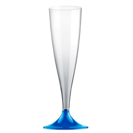 Plastic Stemmed Flute Sparkling Wine Mediterranean Blue 140ml 2P (20 Units)