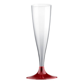 Plastic Stemmed Flute Sparkling Wine Burgundy 140ml 2P (400 Units)