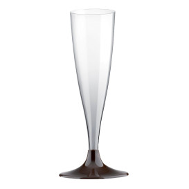 Plastic Stemmed Flute Sparkling Wine Brown 140ml 2P (20 Units)