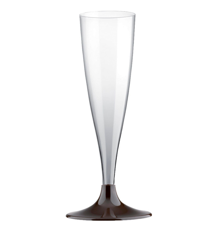 Plastic Stemmed Flute Sparkling Wine Brown 140ml 2P (400 Units)